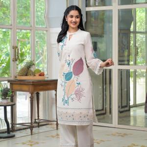 3 COLOUR FEBRIC LINEN PETTERN CORD SET