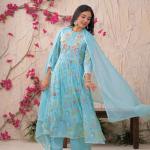 3 Pcs Anarkali Suit | Mul Mul Fabrick Suit with Dupatta & Salwar
