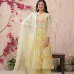 3 Pcs Anarkali Suit | Mul Mul Fabrick Suit with Dupatta & Salwar