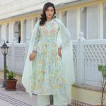 3 Pcs Anarkali Suit | Mul Mul Fabrick Suit with Dupatta & Salwar