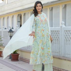 3 Pcs Anarkali Suit | Mul Mul Fabrick Suit with Dupatta & Salwar